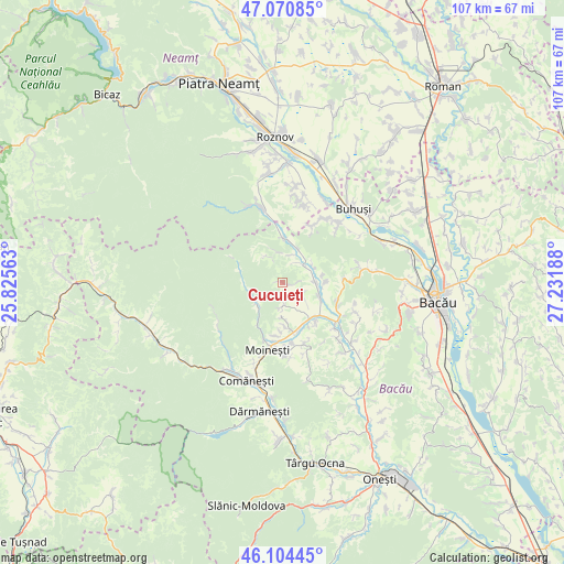 Cucuieți on map