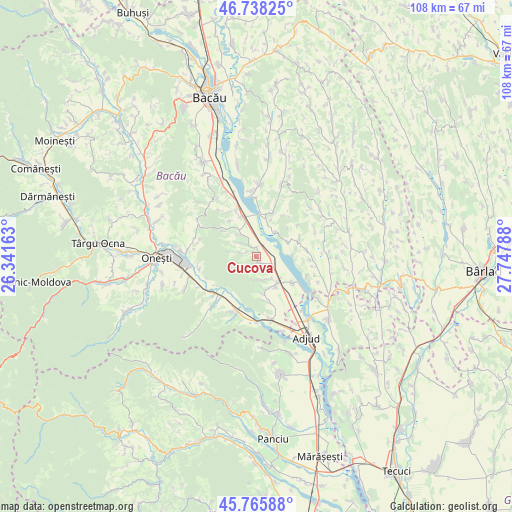 Cucova on map