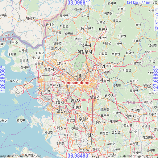 Yongsan-dong on map