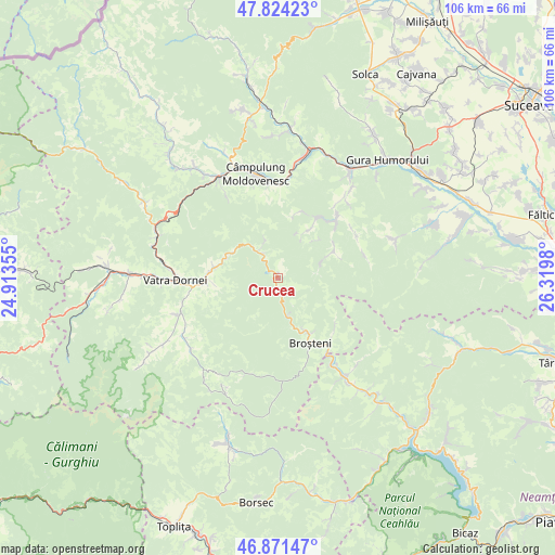 Crucea on map