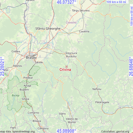 Crivina on map