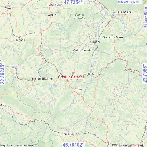 Cristur Crișeni on map