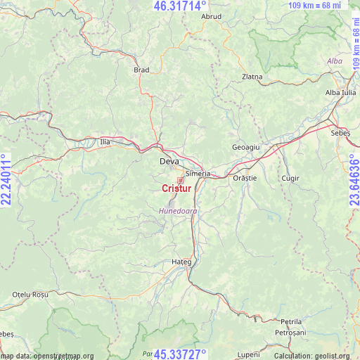 Cristur on map