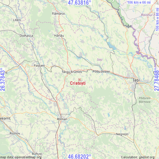 Cristești on map