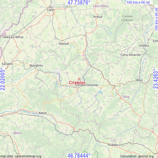 Criștelec on map