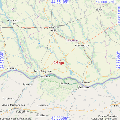 Crângu on map