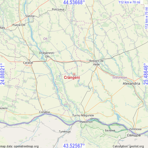 Crângeni on map