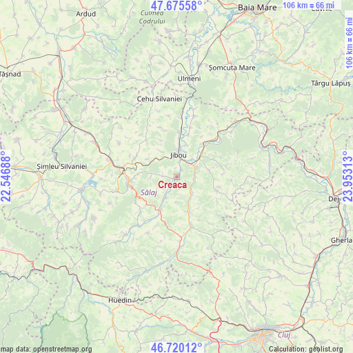 Creaca on map