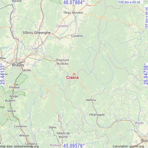 Crasna on map