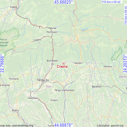 Crasna on map