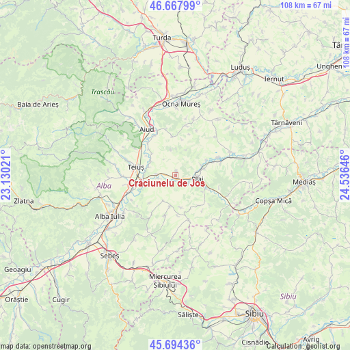 Crăciunelu de Jos on map