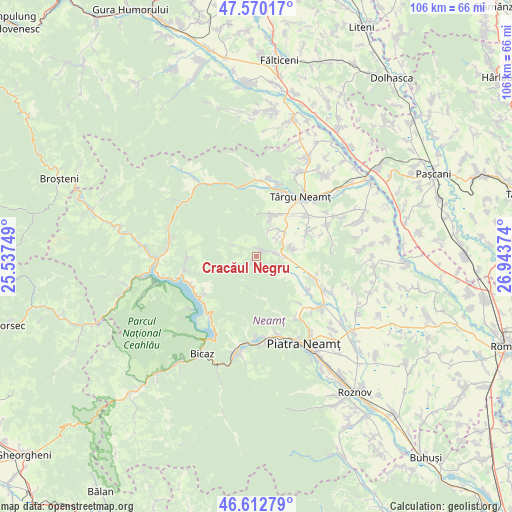 Cracăul Negru on map