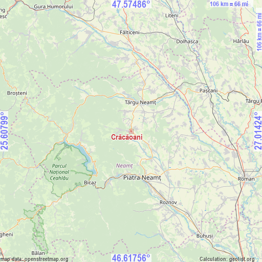 Crăcăoani on map