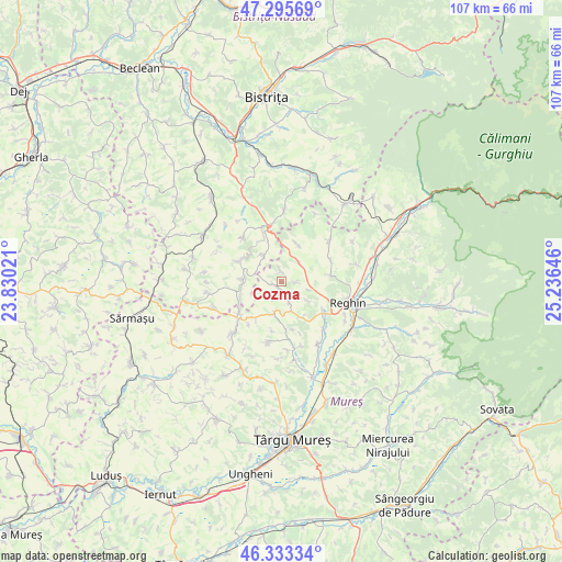 Cozma on map