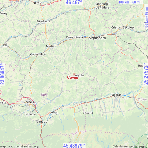 Coveș on map