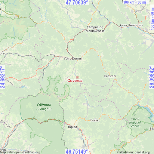 Coverca on map