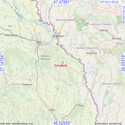 Covasna on map