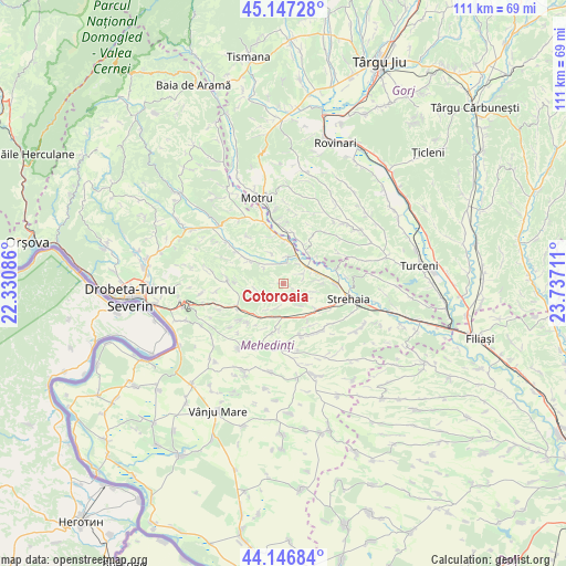 Cotoroaia on map