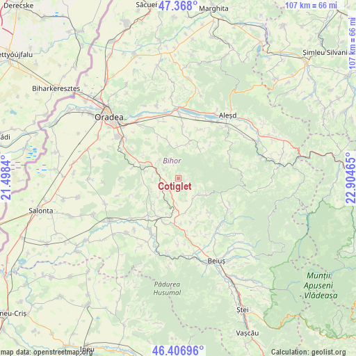 Cotiglet on map