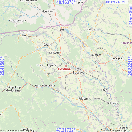 Costâna on map