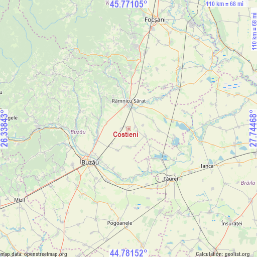 Costieni on map