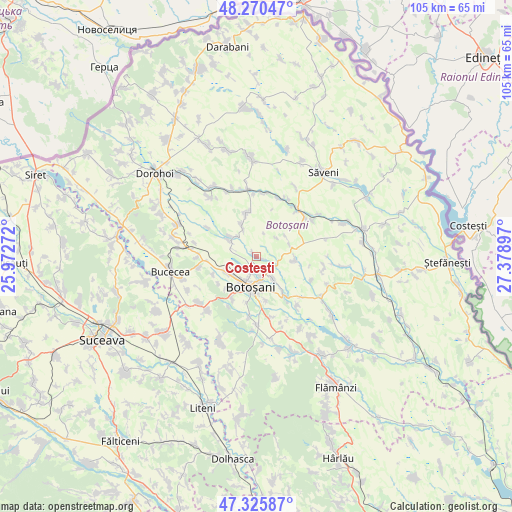 Costești on map