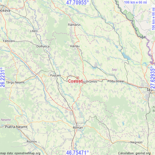 Costești on map