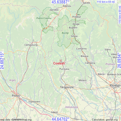 Costești on map