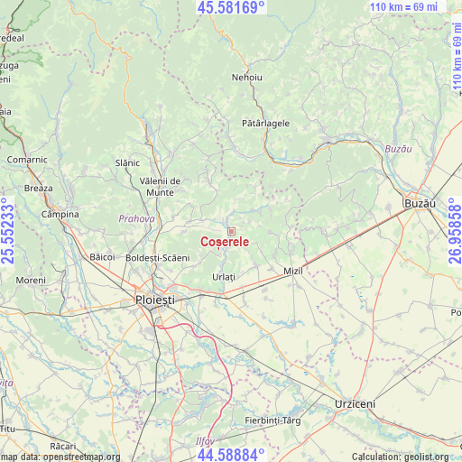 Coșerele on map