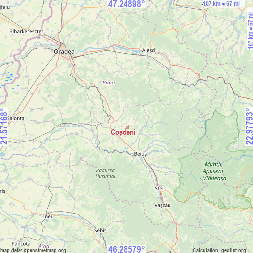 Coșdeni on map