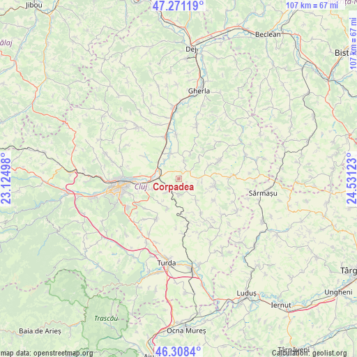 Corpadea on map