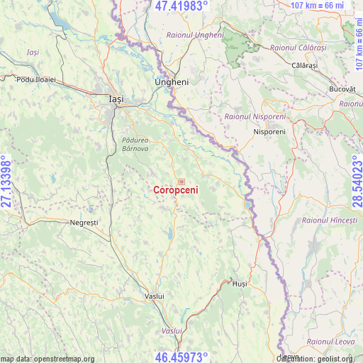 Coropceni on map