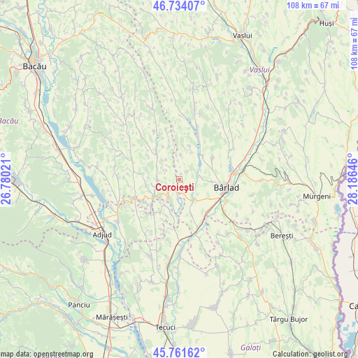 Coroieşti on map