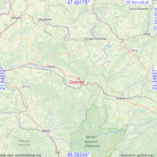 Cornițel on map