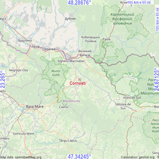 Cornești on map