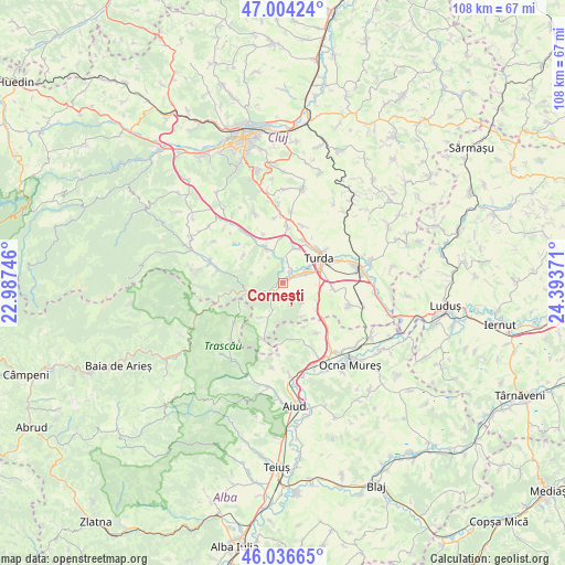 Cornești on map