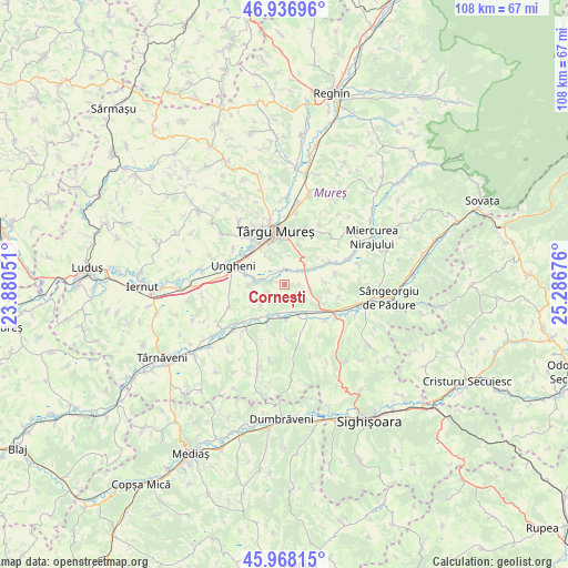 Cornești on map