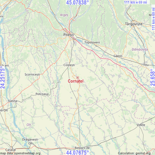 Cornățel on map