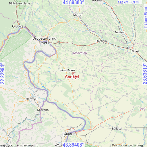 Corlăţel on map