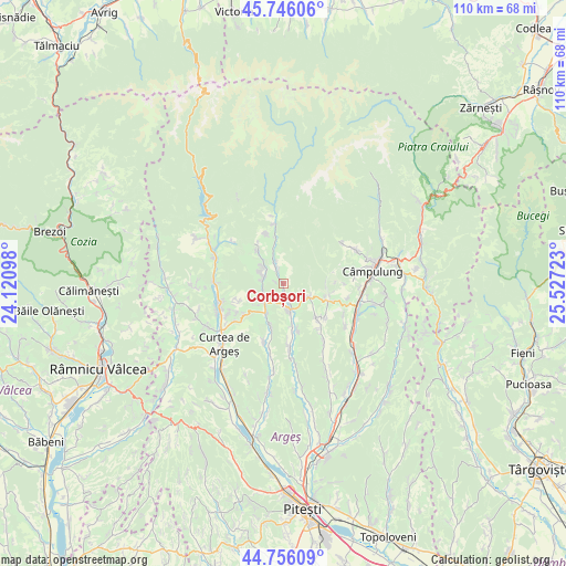 Corbșori on map