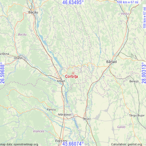 Corbiţa on map