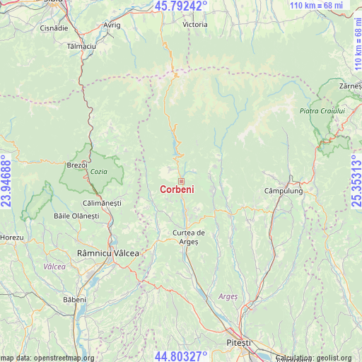 Corbeni on map