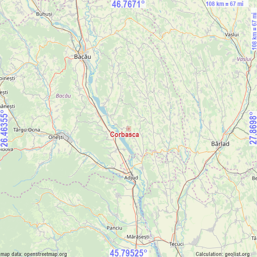 Corbasca on map