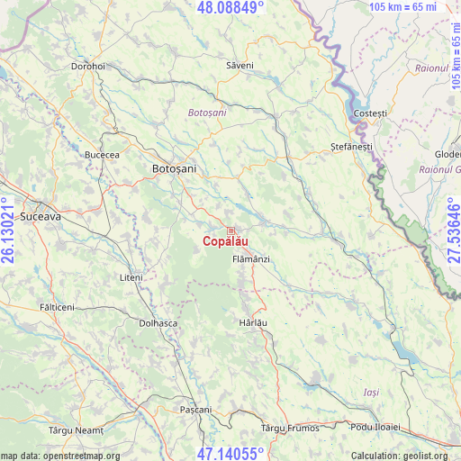 Copălău on map