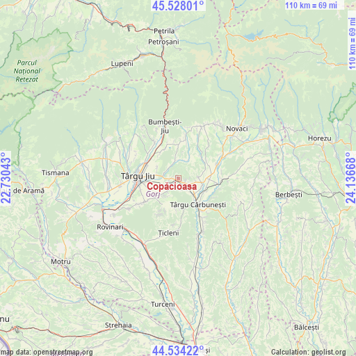 Copăcioasa on map