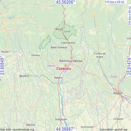 Copăcelu on map