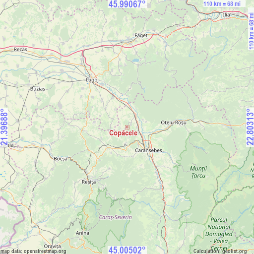 Copăcele on map