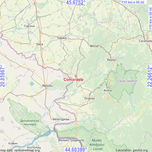 Comorâște on map