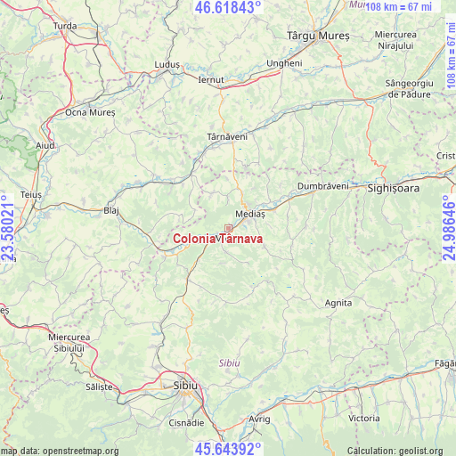 Colonia Târnava on map