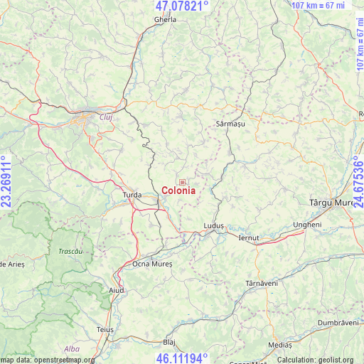 Colonia on map
